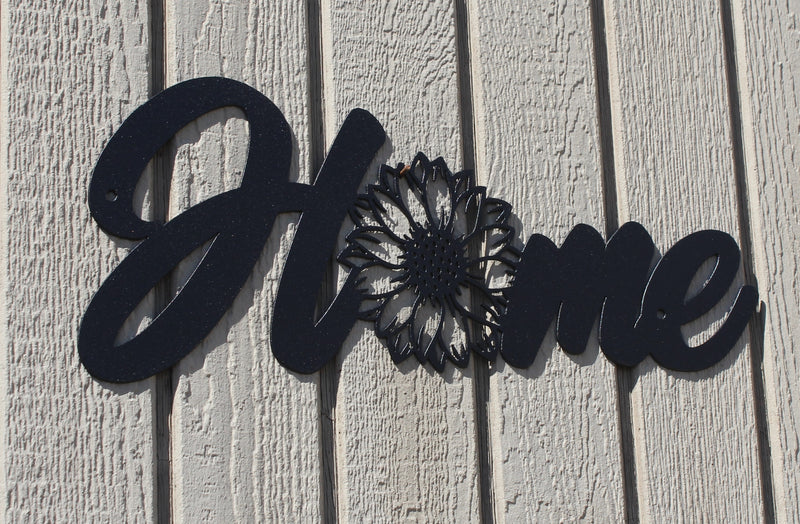 Home with Sunflower Metal Wall Art