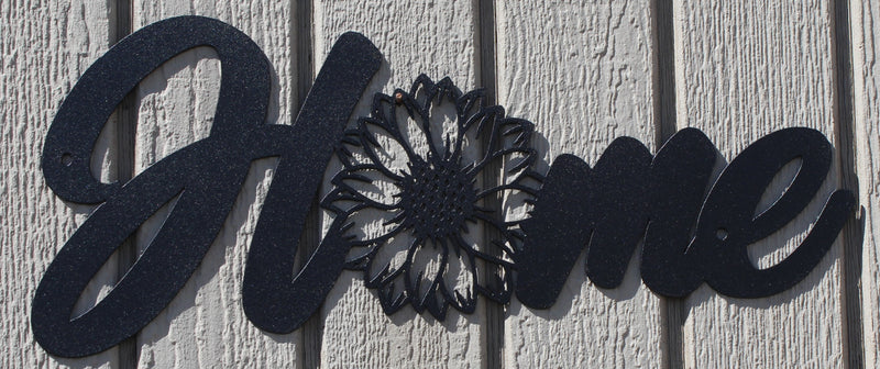Home with Sunflower Metal Wall Art