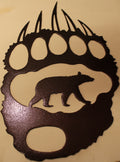 Bear Track with Bear Metal Wall Art